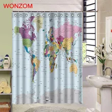 WONZOM 1Pcs World Map Waterproof Shower Curtain Bathroom Decor National Flag Decoration Cortina De Bano 2017 Bath Curtain Gift WONZOM 1Pcs World Map Waterproof Shower Curtain Bathroom Decor National Flag Decoration Cortina De Bano 2017 Bath Curtain Gift