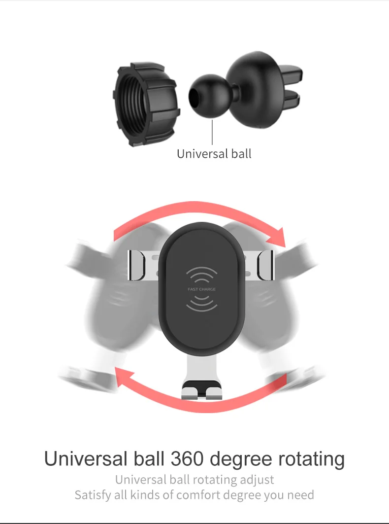 Держатель на вентиляционное отверстие автомобиля умное беспроводное быстрое зарядное устройство с Вселенной автомобильная подставка для телефона для samsung S8 S7 Edge iPhone X 8 Plus