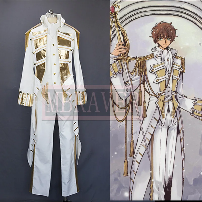 

Code Geass Knight of seven Man And Women Cos Anime Party Cosplay White Costume Uniform Costume