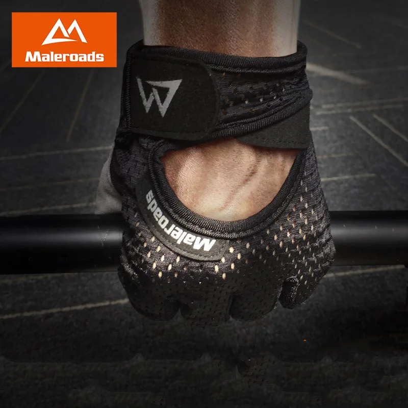 

Maleroads Men Women Fitness Gloves Gym Weightlifting Cycling Bodybuilding Training Non-slip Half Finger Gloves Sports Running