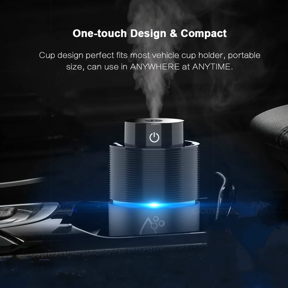 200ml Portable Auto Mini Ultrasonic USB Car Air Humidifier Essential Oil Diffuser LED Lights Aromatherapy for Car Aroma Diffuser