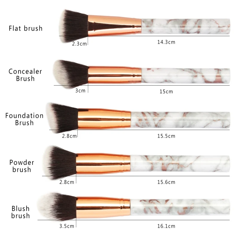 New 15pcs Marbling Makeup Brushes Set Eyeshadow Eyeliner Concealer Brush set Mini Make Up Brush Tool Kit