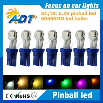 

100pcs ultra bright AC 6.3V #555 Wedge pinball led light for pinball game machine parts