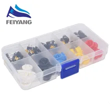 5 Kleuren 12*12*7.3Mm Micro Switch Knop Tact Cap Tactile Drukknop Momentary 25 Stks/set