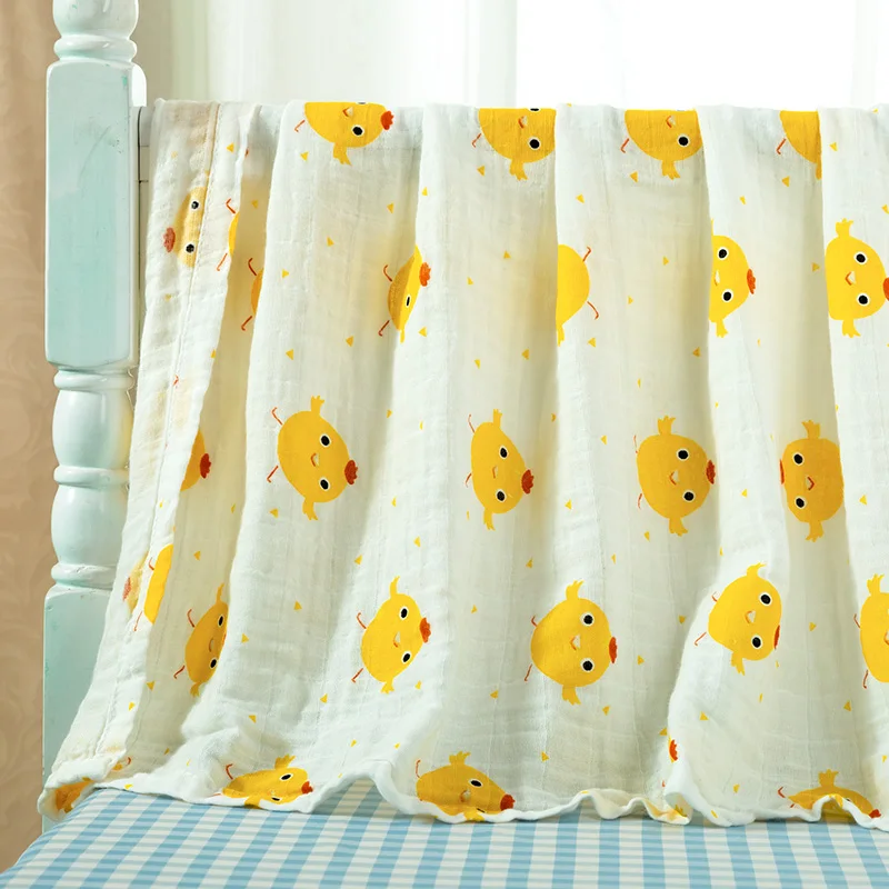 Herbabe Детские муслиновые одеяла хлопок для новорожденных пеленание обертывание мягкие банные полотенца дети матрас чехол для коляски простыня От 0 до 6 лет - Цвет: chicken