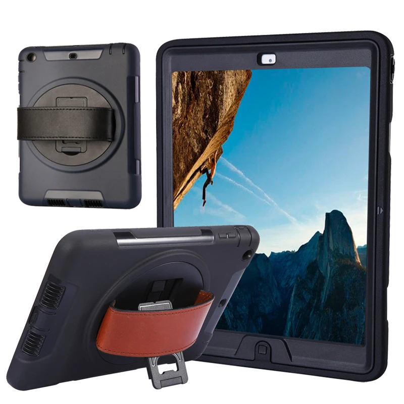 

Flying wheel Handheld TPU Back Case for iPad 9.7 inch 2017 Shockproof Stand 360 Degree Rotation Back Cover Case for iPad 9.7"