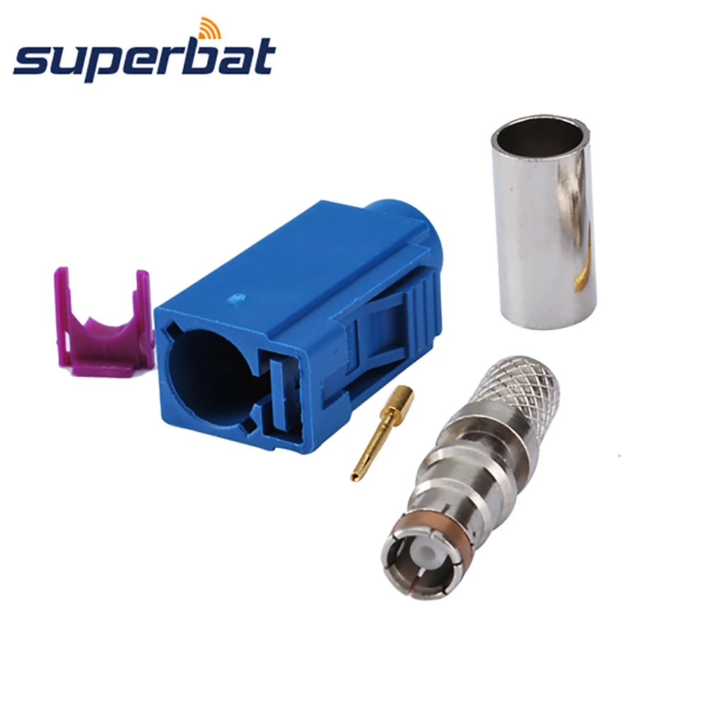 Blue Female Crimp RF Coaxial Connector for GPS Antenna
