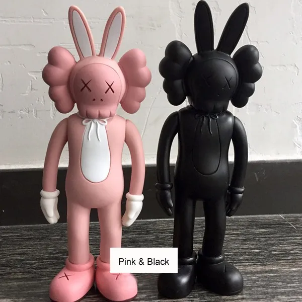 

12" Kaws Original Fake Accomplice Black or Pink Rabbit PVC Action Figures