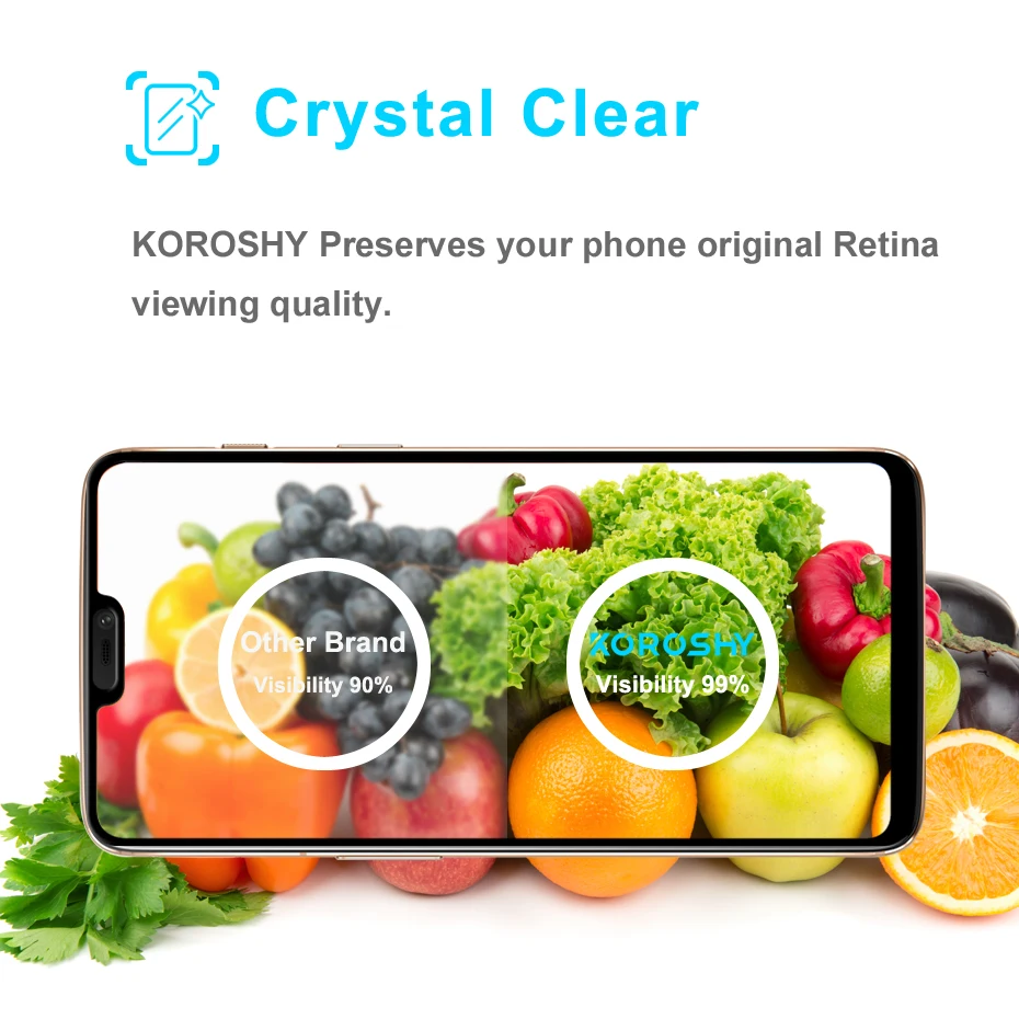 KOROSHY 9H Full Cover Tempered Glass for OnePlus 6 One Plus 6 OnePlus6 1+6 Screen Protector Real 2.5D Toughened Glass Film Black (3)