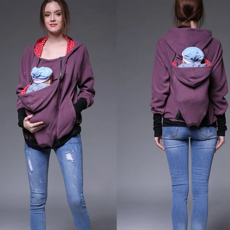 

Baby Carrier Multifunctional Hoodies Women Maternity clothes Carry baby infant sweatshirt zipper Coat Maternity Warm Clothing