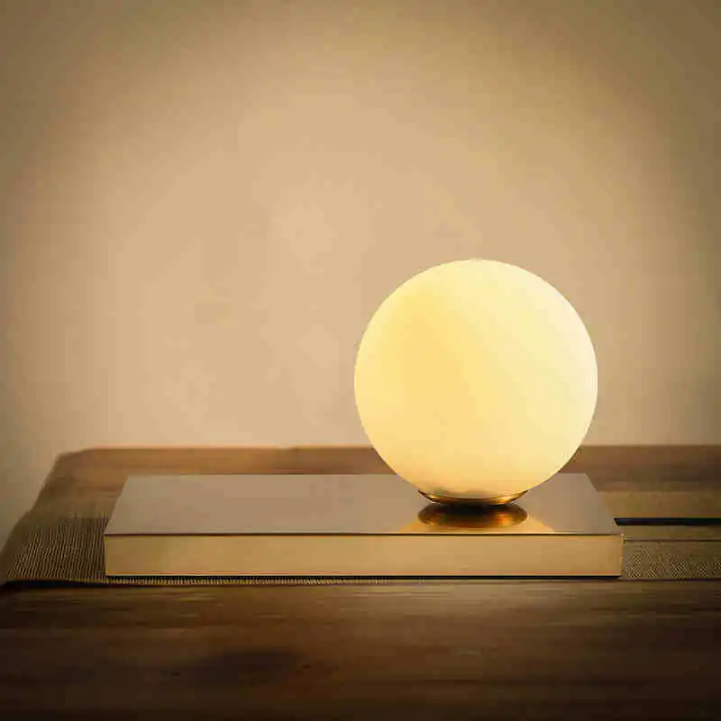 Modern LED Table Lamp Desk Bedside Lamp Light Shade Glass Ball Table Lamps for Bedroom Living Room Gold Designs (2)