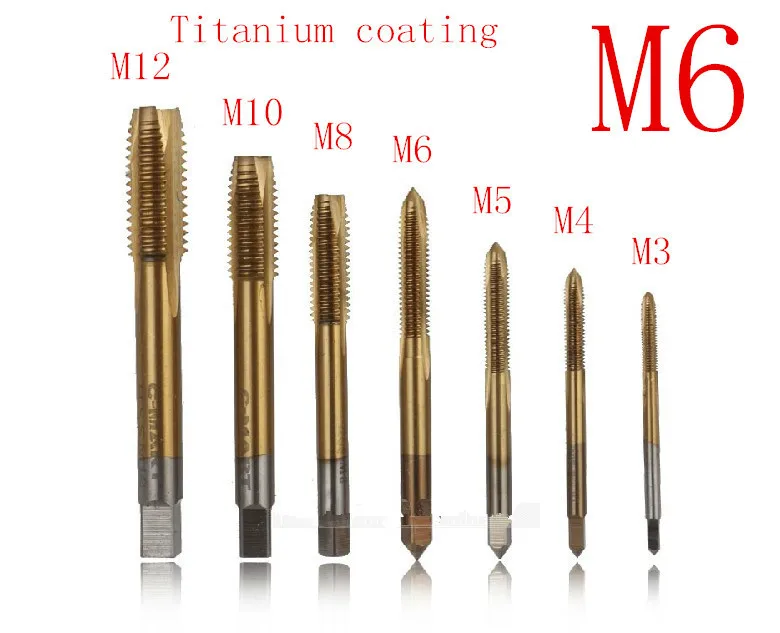 hard straight flute titanium plating machine tap M6 hand tap steel