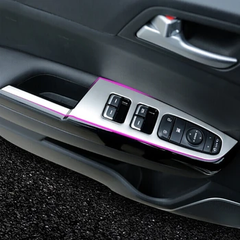 

Stainless steel For KIA Sportage 4 QL KX5 accessories 2016-2018 Door and window glass lifting switch Cover Trim car styling 4pcs