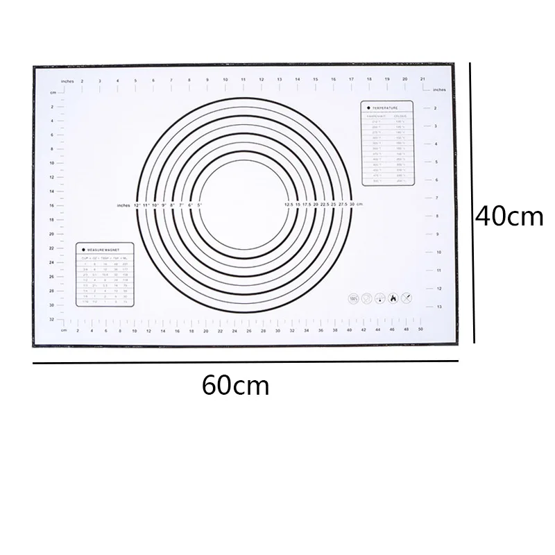 Силиконовый антипригарный коврик для выпечки для печи, раскатки теста, коврик приготовление Торта Глазурь, коврик для выпечки - Цвет: Black