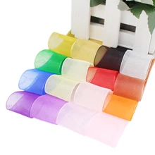 Cinta de Organza para regalo, envoltura de decoración cintas de Navidad (12/15/20/25/40/50mm), 50 yardas por rollo