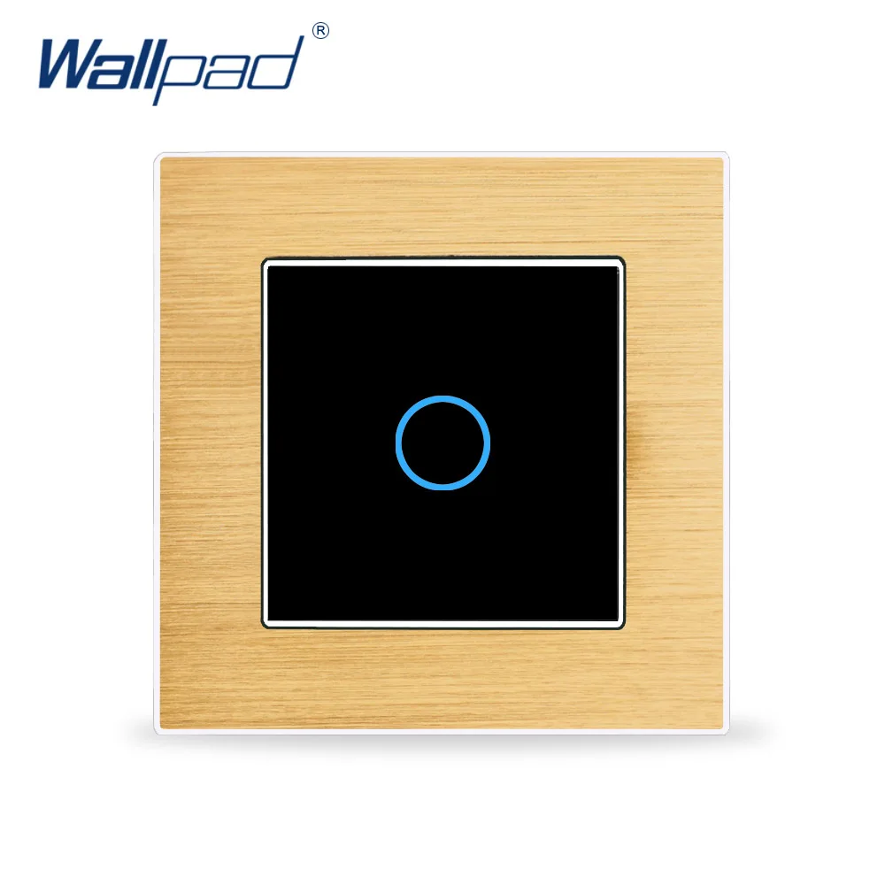Настенный сенсорный переключатель Wallpad 1 клавиша 2 канала роскошная черная кнопка