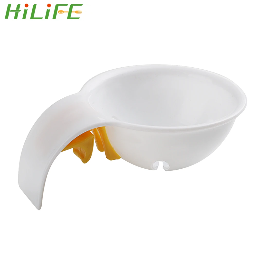 

HILIFE Plastic White Yolk Sifting Chef Dining Cooking Gadget Egg Separator Home Kitchen Tool With Silicone Fixed Hook