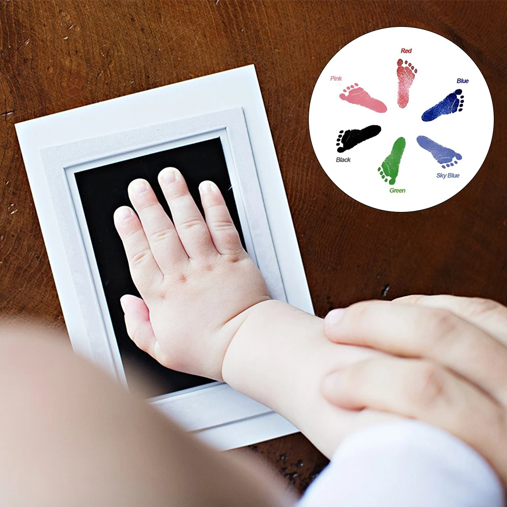 

Baby Care Non-Toxic Baby Handprint Footprint Imprint Kit Casting Parent-Child Hand Inkpad Infant Fingerprint Watermark Toy
