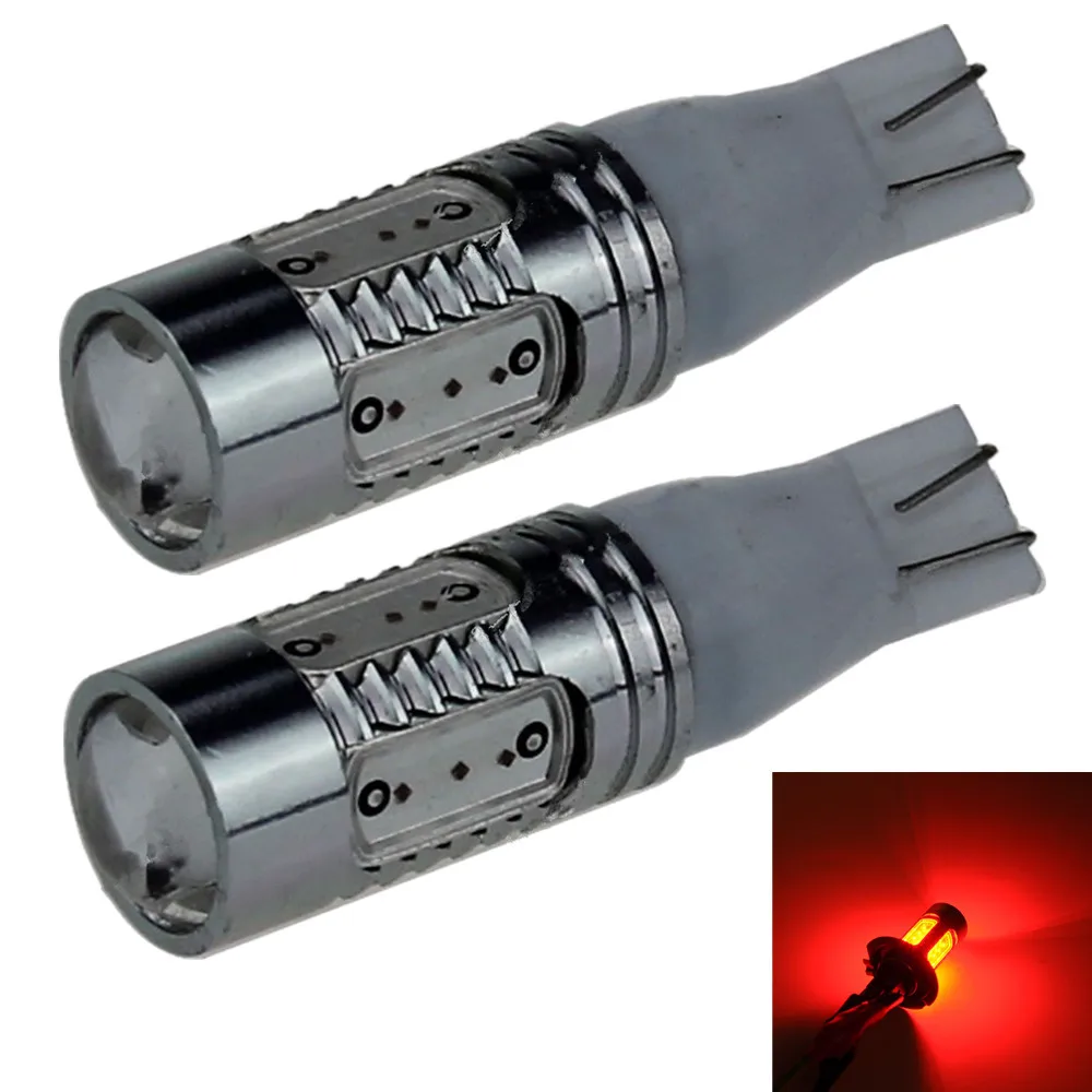 

CYAN SOIL BAY 2pcs 7.5W T15 W16W 5 SMD LED Vehicle Car Signal Tail Turn Light Lens Bulb Red Green