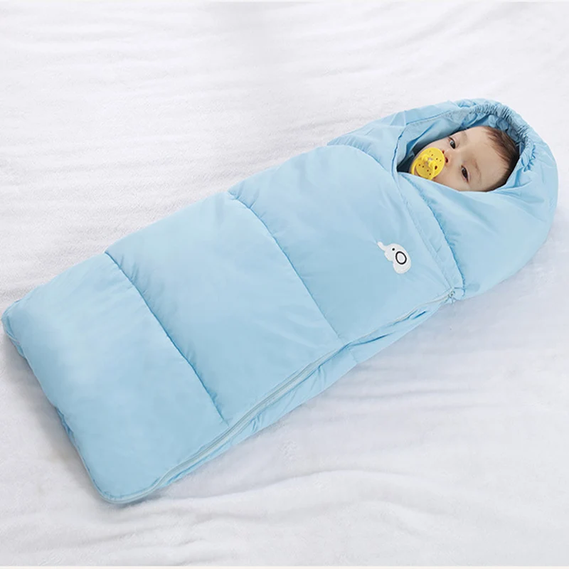 Спальный мешок для малышей, зимний конверт для новорожденных, спальный мешок, хлопковая складная детская коляска, спальный мешок на молнии