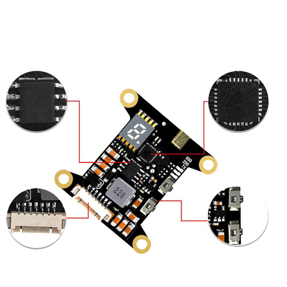 Новый E709TM3 5 8G 48CH 25mW 200mW 600mW регулируемый передатчик AV с монтажным отверстием для
