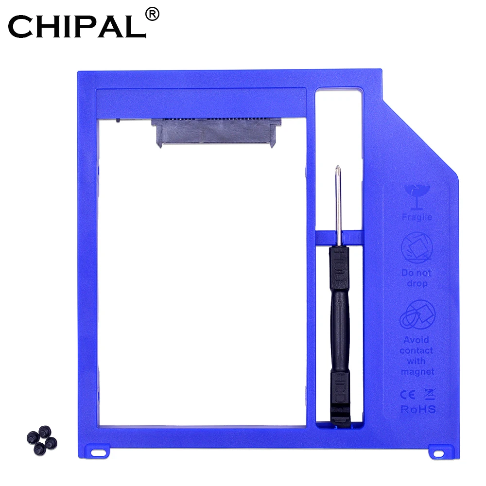 CHIPAL 2nd HDD Caddy 9,5 мм SATA 3,0 для 2," 2 ТБ жесткого диска SSD чехол для Macbook Pro Air 13" 1" 17" SuperDrive Оптический отсек