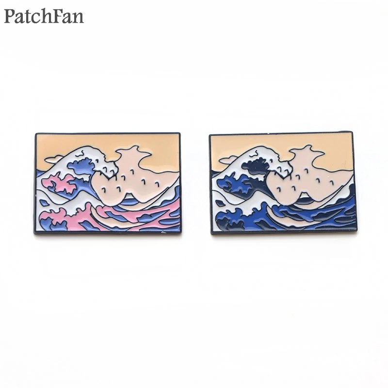 Patchfan волна канагава цинка для галстука рюкзак одежда броши мужчин и женщин шляпа