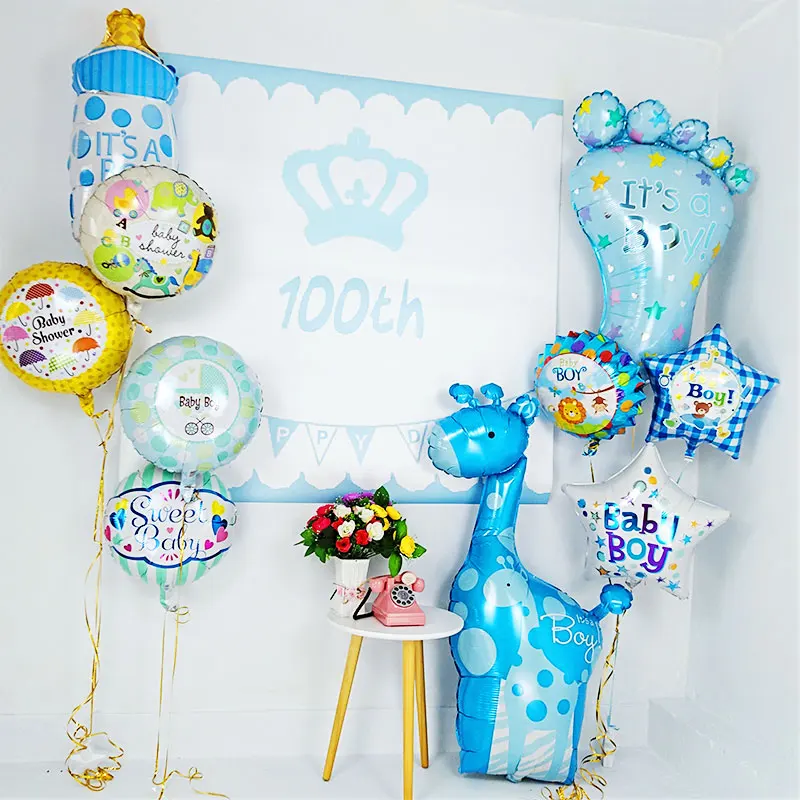 

1pcs 43*82cm Its A Boy Girl Milk Bottle Foil Helium Balloons Polka Dot Balls for Baby Shower Kids Birthday Party Decoration