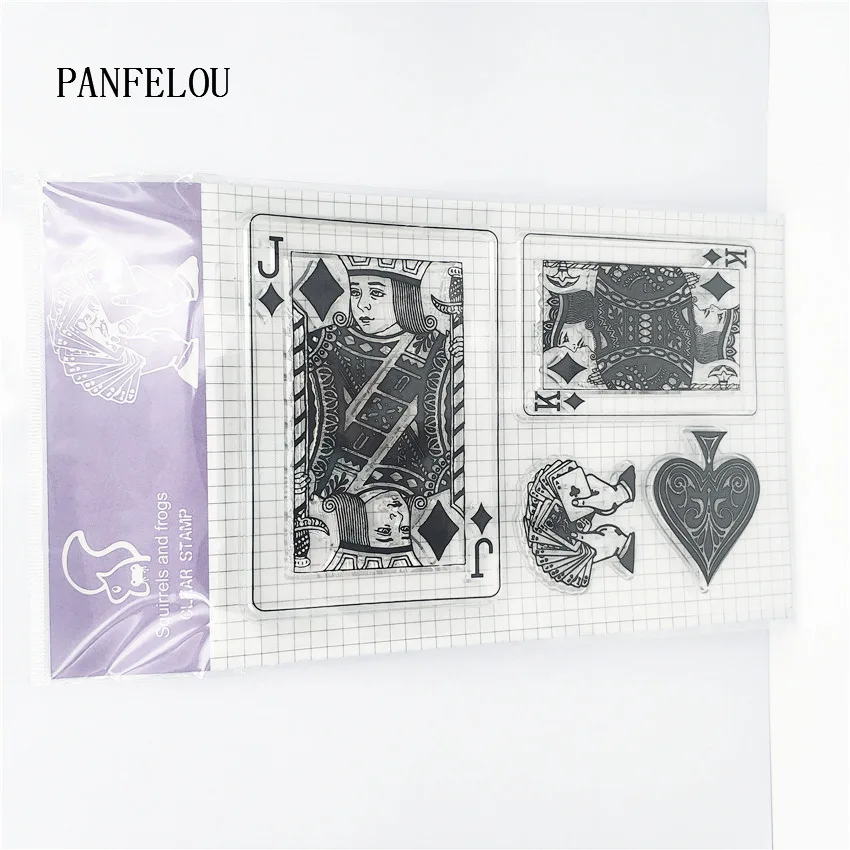

PANFELOU Playing card Transparent Clear Silicone Stamp/Seal DIY scrapbooking/photo album Decorative clear stamp sheets