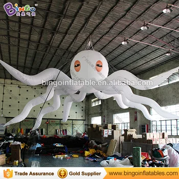 

2019 HOT SALES 8m length inflatable white octopus decoration / hanging balloon customized for advertising or party