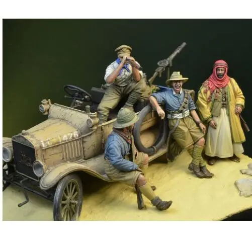 1/35 WWI ANZAC пустыня 4 фигурки с аксессуарами не имеют автомобиля Игрушечная модель