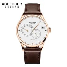 Top Luxury Switzerland Brand AGELOCER Men Automatic Watches Men s Clock Man Gold Waterproof Wrist Watch