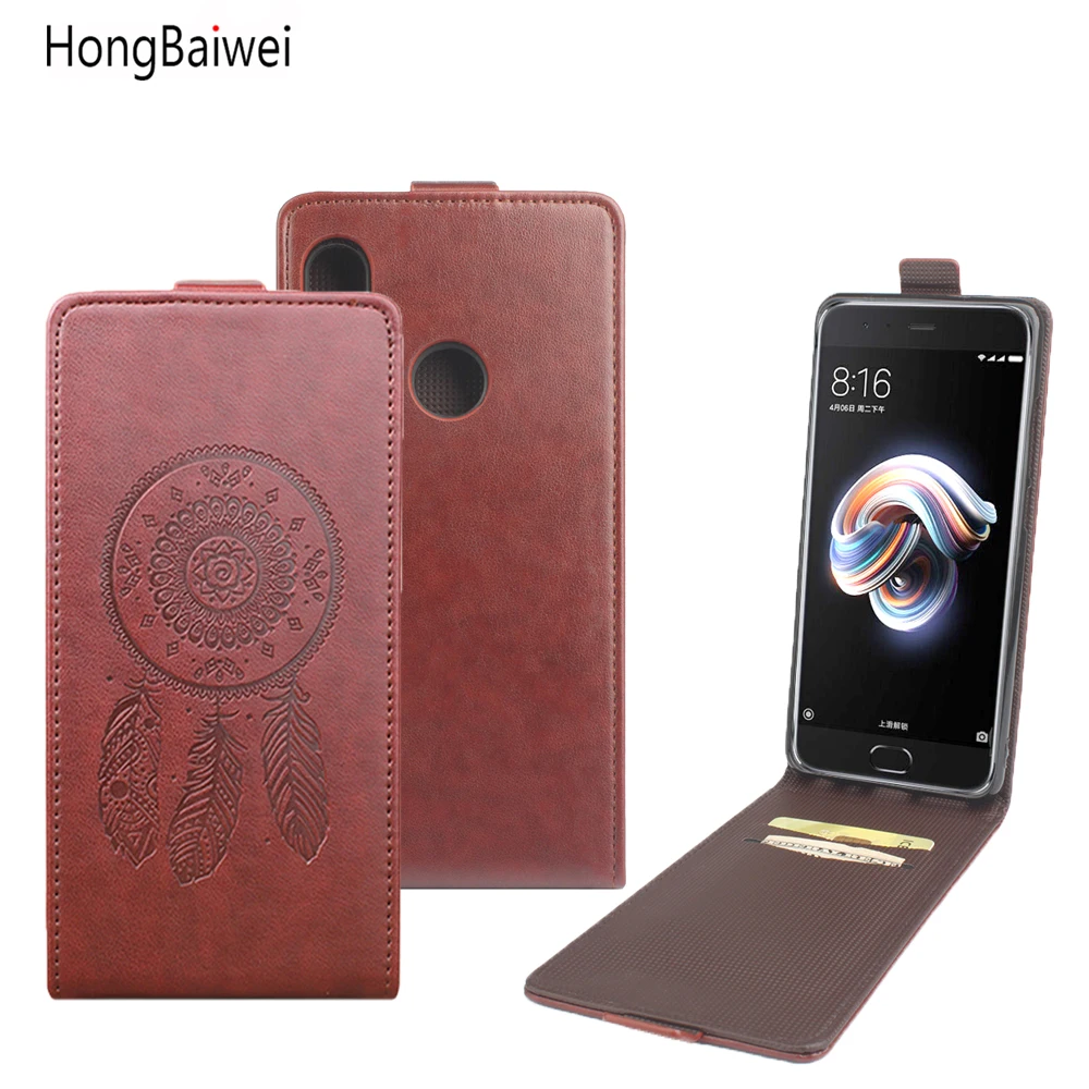 

HongBaiwei for Xiaomi Redmi Note 5 Pro Flip Case Fashion Embossed Leather Case Cover for Xiaomi Redmi Note 5 Global Version
