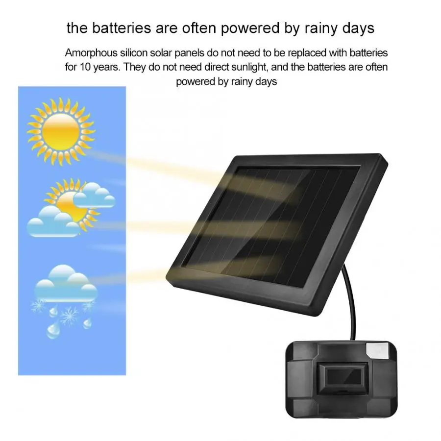 

Infrared Alarm Detector Solar Outdoor Wireless Infrared Detector Anti-theft Alarm Sensor System US Plug