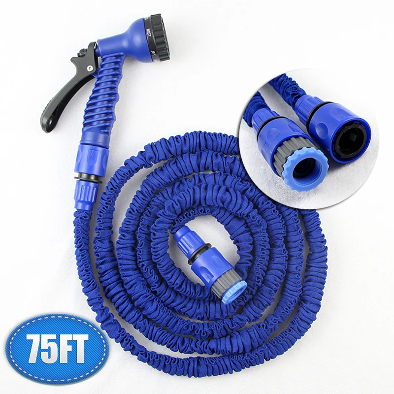Garden Hose reels 75FT Soft rubber Hose Tools ExpandableWater Spray Gun