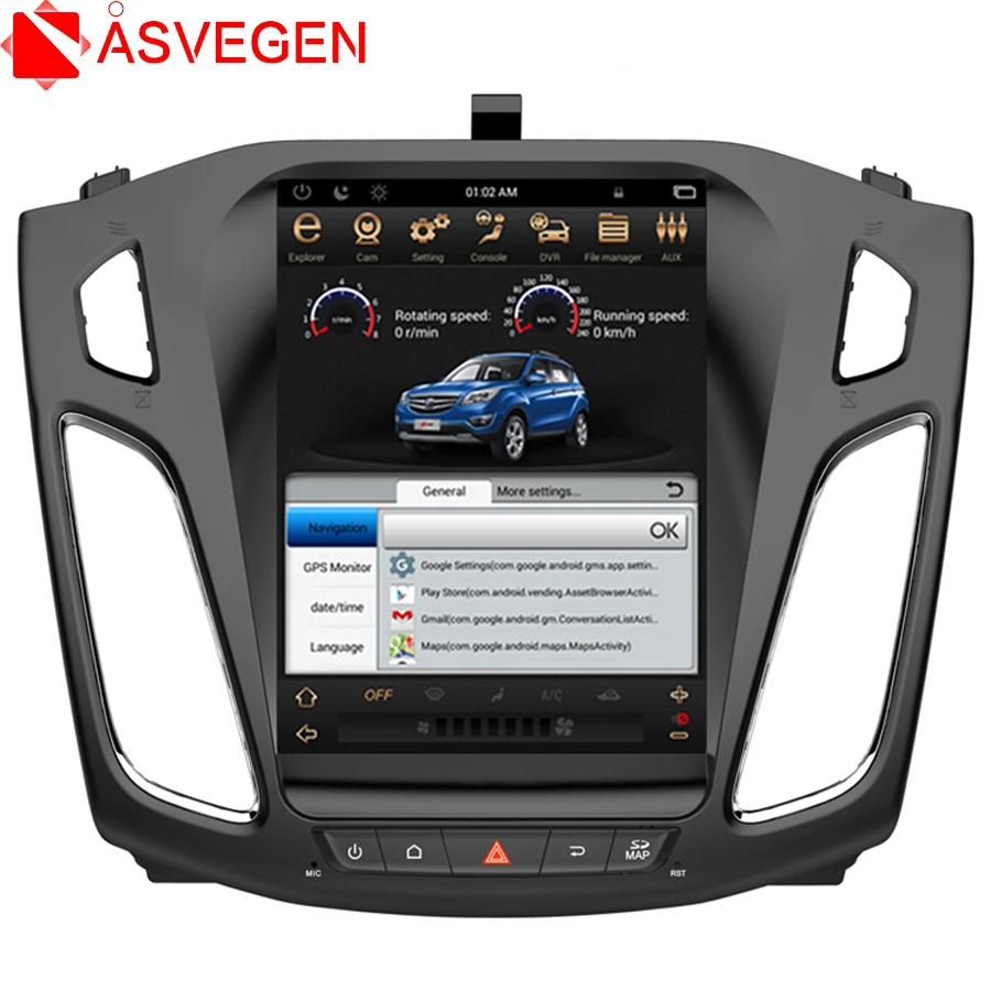 Top Asvegen Vertical Touch Screen Android 6.0 Quad Core Car Auto  Radio Multimedia Player GPS Navigation For Ford Focus 2012-2015 0