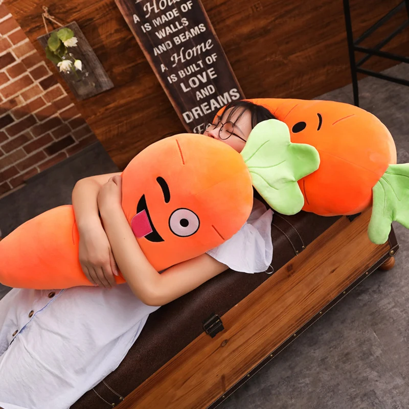 45/50/65/90cm Cartoon Smile Carrot Plush toy Cute Simulation Vegetable Carrot Pillow Dolls Stuffed Soft Toys for Children Gift household toys