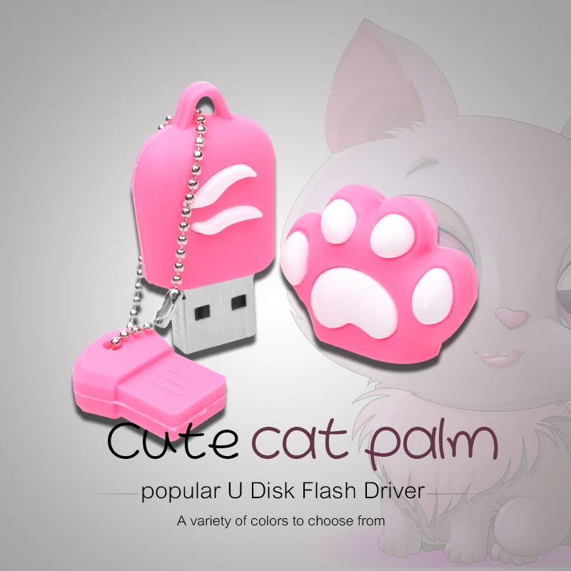 

Cute Cat's Paw USB Flash Drive Gift Pen Drive Creative USB 2.0 Flash Memory Stick 64GB 32GB 16GB 8GB 4GB 2GB
