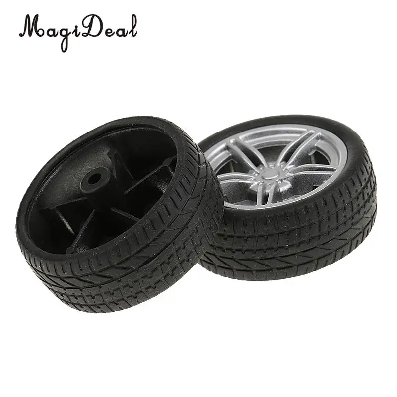MagiDeal Top Quality 2Pcs Simulation Rubber Tires Wheel for Child Toy Model Making DIY RC Spare Remote Control Parts 40x3 mm