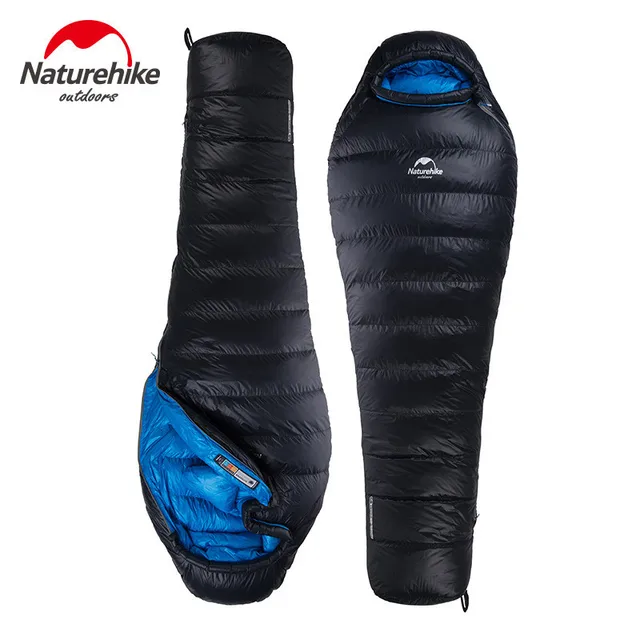 Best price at $131 Cheap NatureHike 205cm X 80cm 1000G Duck Super Light Mummy Type Winter Down Camping Sleeping Bag Warm outdoor sleeping bag