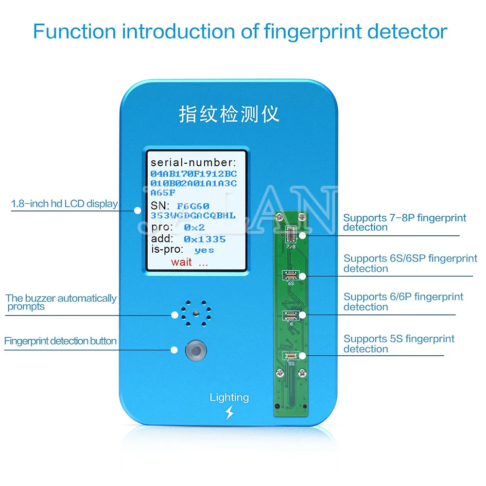 

fingerprint detection tool for iPhone 5s 6 6s 6p 6sp 7 7p 8 8p dactylogram fingerprint repair tool JC PRO 1000S
