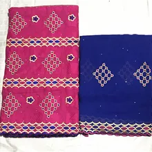 Горячая ткань из Дубая хлопок вышитые ткани мягкая швейцарская вуаль кружева с камнями модная женская кружевная ткань 5+ 2 ярдов/партия