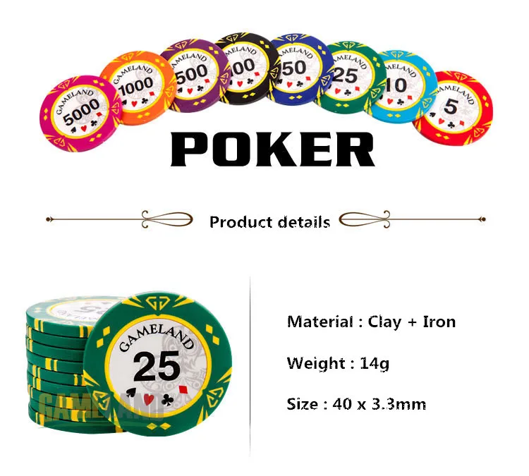 Покерные чипы, новые профессиональные чипы для казино, алмазная глина d14g+ железные фишки для казино, Техасский Холдем, покер,, Фиш де покерный набор