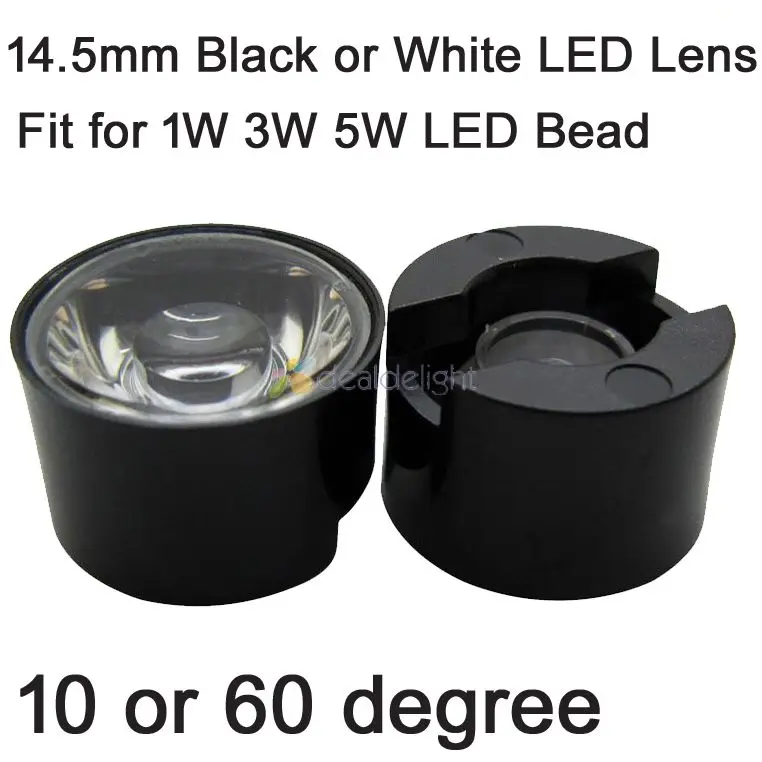 14.5mm LED Lens 10 or 60 degree with black white holder2