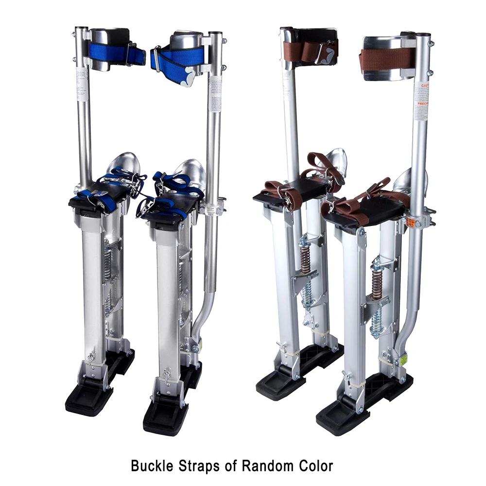 24" 40" Adjustable Drywall Stilts Taping Paint Stilt Aluminum Silver