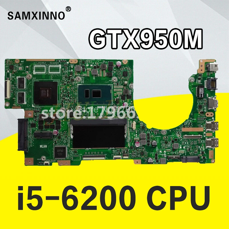

K501UX for ASUS K501UX K501UB K501U motherboard for laptop K501UX motherboard rev2.0 i5-6200U processor with GT950 graphics card