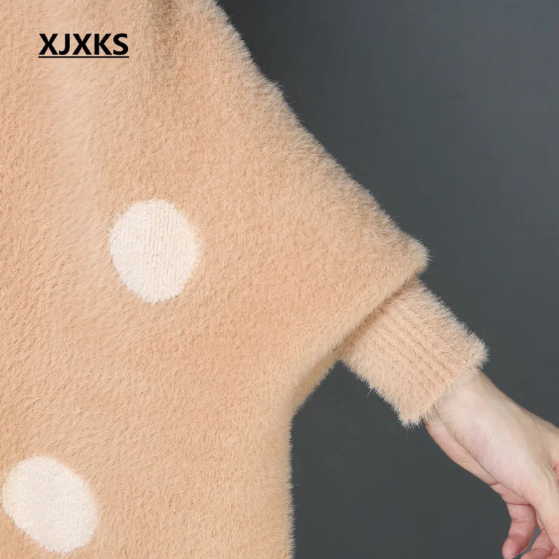 XJXKS накидка шаль кардиган свитер Пушистый большой ярдов шали свободные осень зима шарф размера плюс пончо и накидки