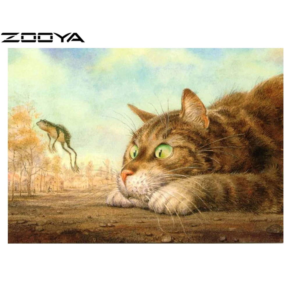 5D DIY Diamond Painting Full Drill Embroidery Cross Stitch Rhinestone Decor Needlework Mosaic Animal Kitten Cat BB880 | Дом и сад