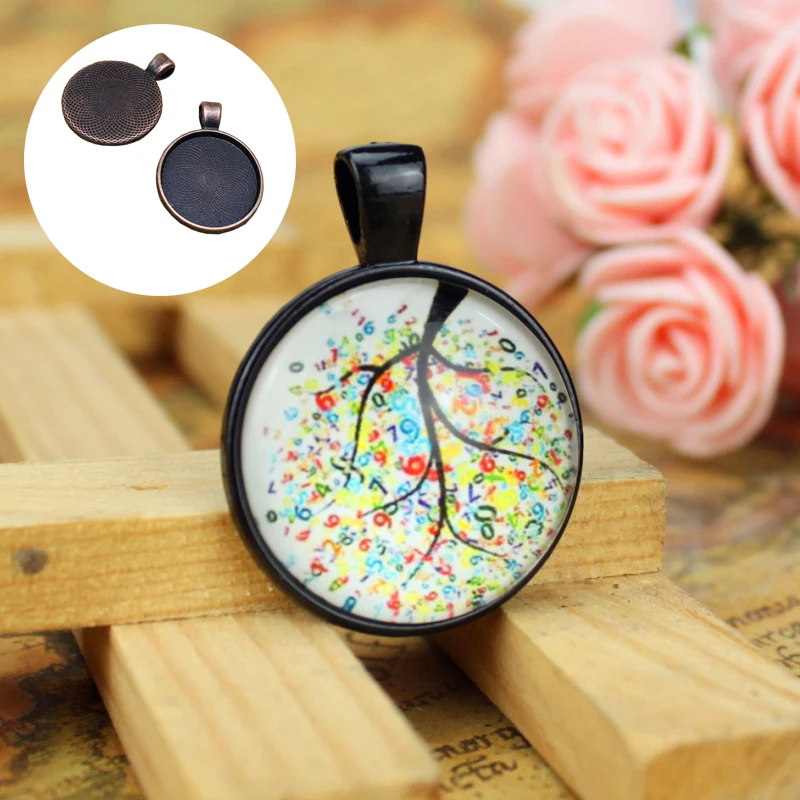 

Diy Love Memory Necklace Pendant 10Pcs Women Romantic Antique Girls Birthday Gift Jewelry Accessories Bezel Trays