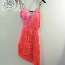 Стиль латинских танцев старший пикантные сапоги с бахромой для латио-американских танцев(для ча-Женские конкурс латиноамериканских танцев платья S-4XL